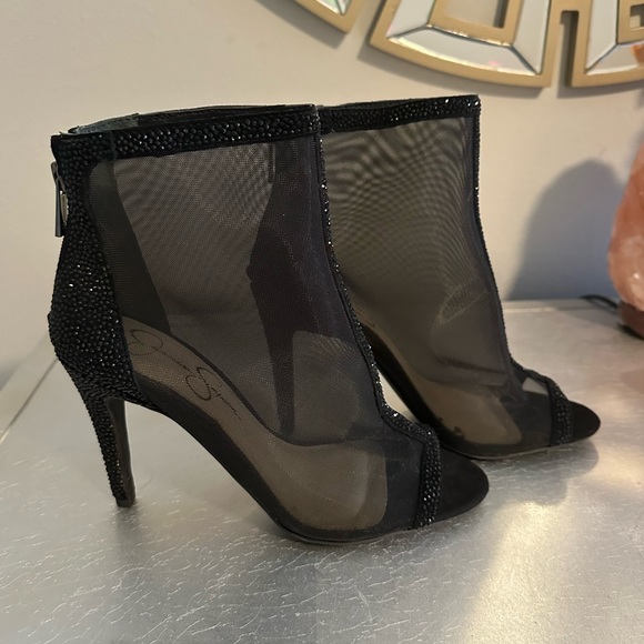 Jessica Simpson Mesh and Rhinestone Booties - Picture 2 of 5